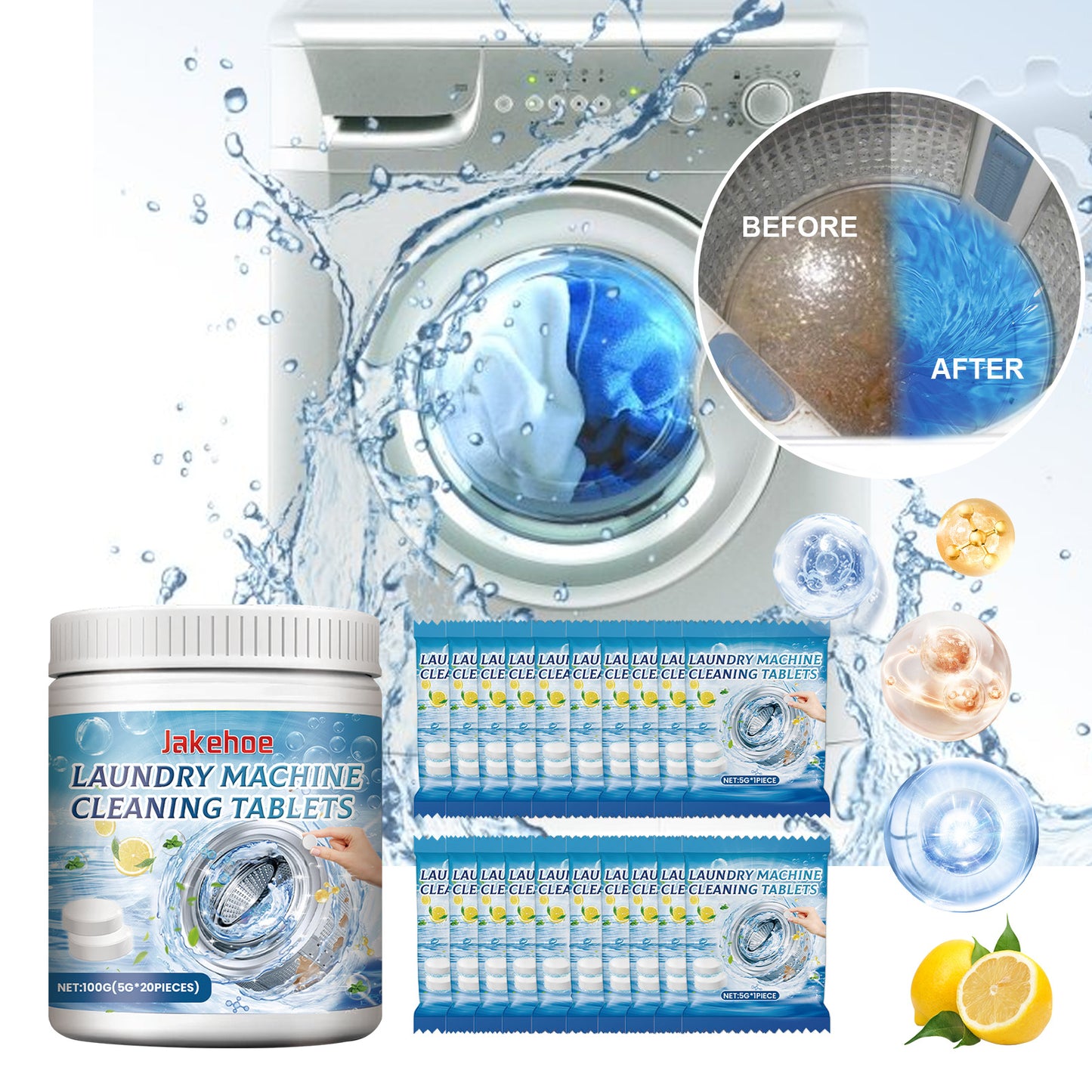 Automatic Washing Machine Quick Cleaning Effervescent Tablets