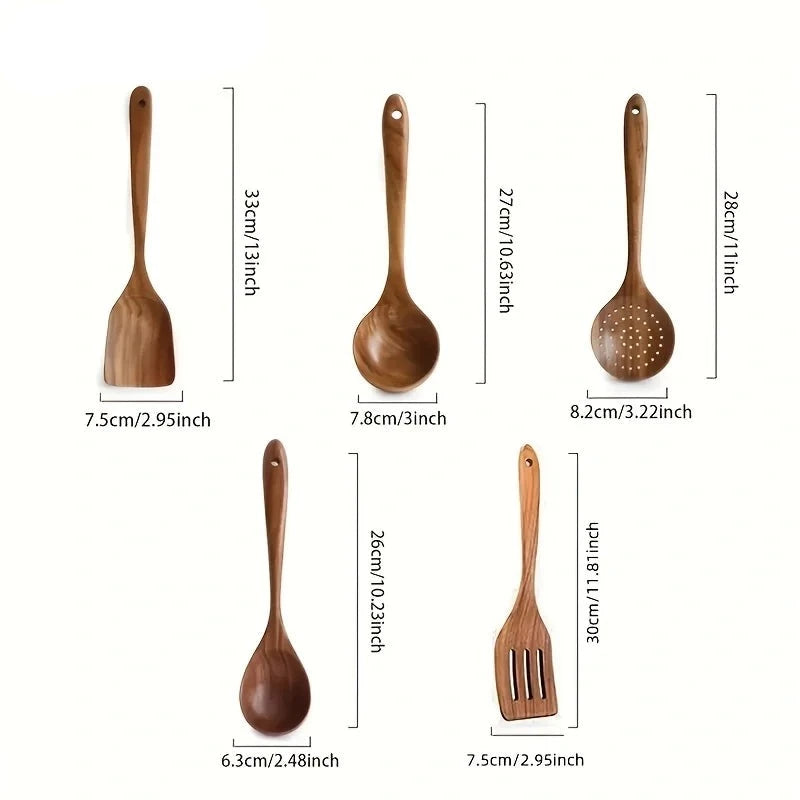 Thailand Teak Kitchen Utensil Set