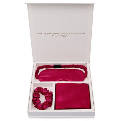 Silk Eye Mask Pillowcase Head Flower Gift Box
