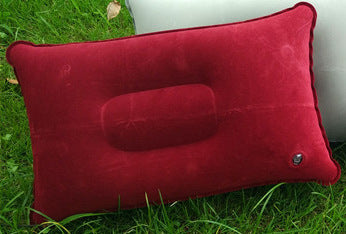 Wholesale Outdoor Pvc Pillows Travel Camping Thick Flocking RectangularInflatable Pillows Nap Companion Square Pillow