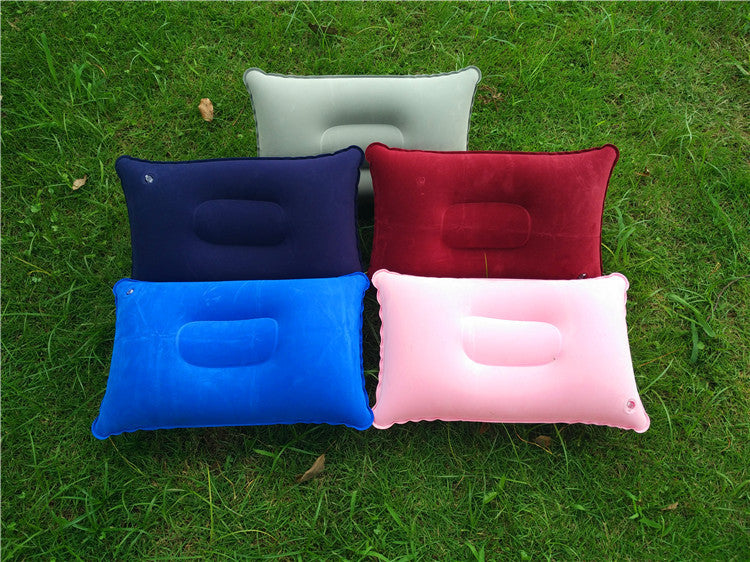 Wholesale Outdoor Pvc Pillows Travel Camping Thick Flocking RectangularInflatable Pillows Nap Companion Square Pillow