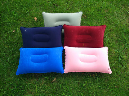 Wholesale Outdoor Pvc Pillows Travel Camping Thick Flocking RectangularInflatable Pillows Nap Companion Square Pillow