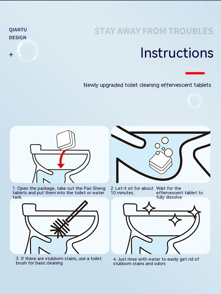 Toilet Cleaning Effervescent Tablets Household
