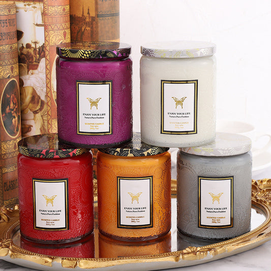 Embossed Glass Fragrance Embossed Glass Fragrance Handmade Gift Aromatherapy Soy Candlesy Soy Candles