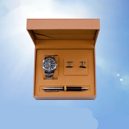 Men's Business Quartz Watch Cufflinks Gift Set