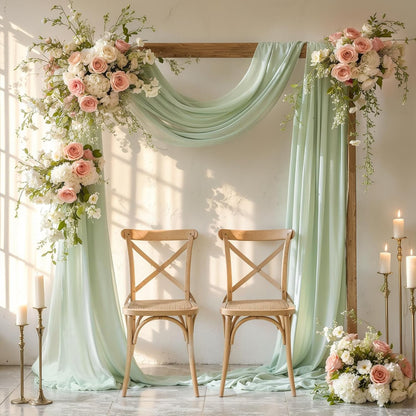 2 Panels Wedding Arch Draping Fabric
