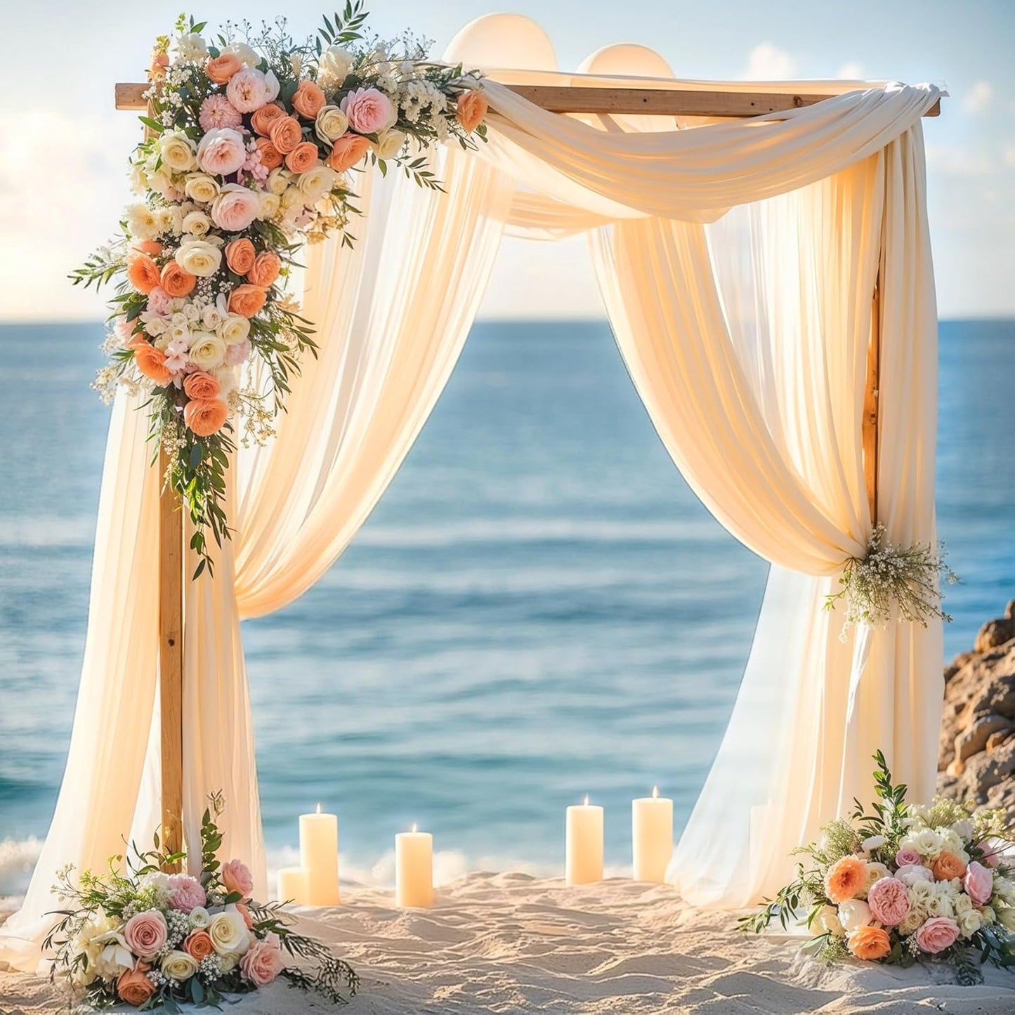 2 Panels Wedding Arch Draping Fabric