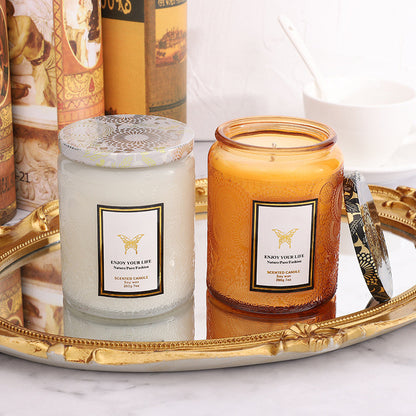 Embossed Glass Fragrance Embossed Glass Fragrance Handmade Gift Aromatherapy Soy Candlesy Soy Candles
