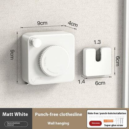 Wall Hanging Laundry Line Household Wire Telescopic Clothesline Rust-Proof Anti-Sagging Laundry Line For Indoor OutdoorWall Hanging Laundry Line