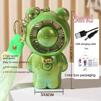 Student Summer Cartoon Fan Pendant Keychain