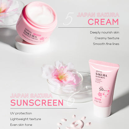 Skin Care Set JAPAN SAKURA Women Beauty Gift Sets {6ps}