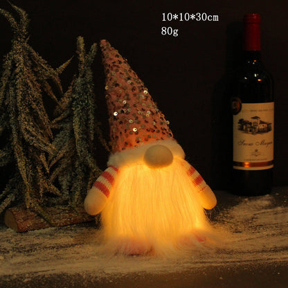 Christmas Decoration Sequins With Lights Rudolph Doll