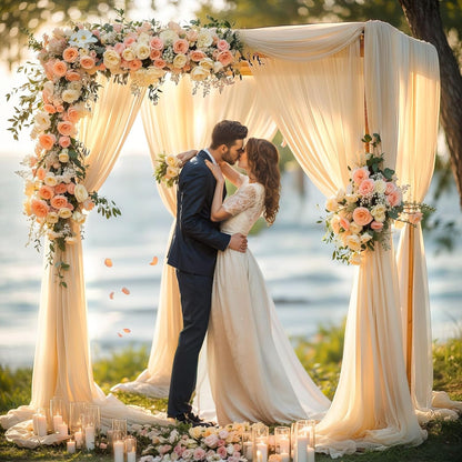 2 Panels Wedding Arch Draping Fabric