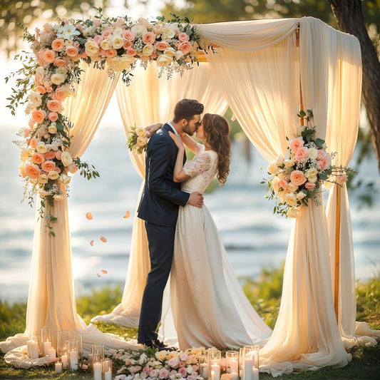 2 Panels Wedding Arch Draping Fabric