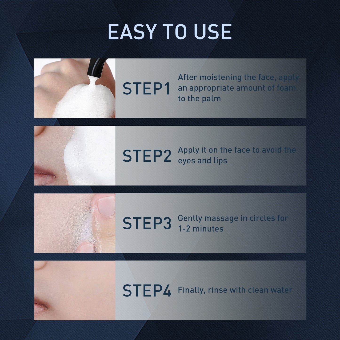 Men's Exfoliating Mousse Mild Skin Cleaning Acne Removing Shrink Pores Oil Control