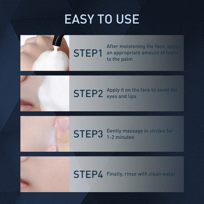 Men's Exfoliating Mousse Mild Skin Cleaning Acne Removing Shrink Pores Oil Control