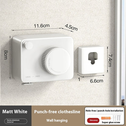 Wall Hanging Laundry Line Household Wire Telescopic Clothesline Rust-Proof Anti-Sagging Laundry Line For Indoor OutdoorWall Hanging Laundry Line