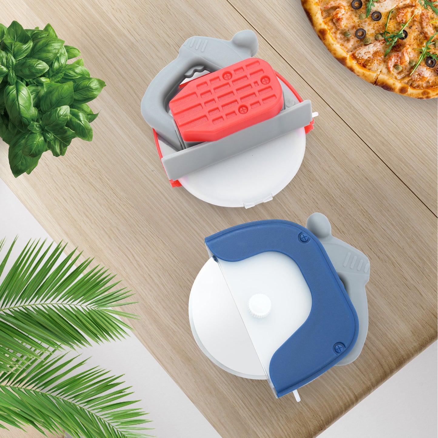 Stainless Steel Round Roller Pizza Cutter Creative Single Wheel Cake Cut Knife