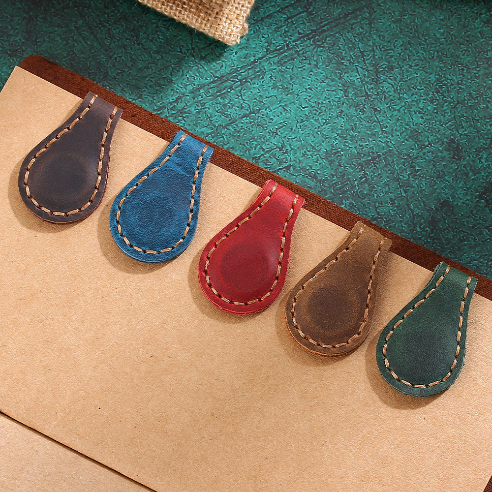 Crazy Horse Leather Magnetic Bookmark Handmade