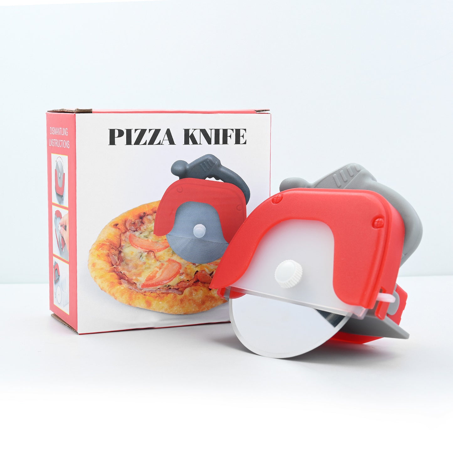 Stainless Steel Round Roller Pizza Cutter Creative Single Wheel Cake Cut Knife