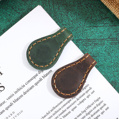 Crazy Horse Leather Magnetic Bookmark Handmade