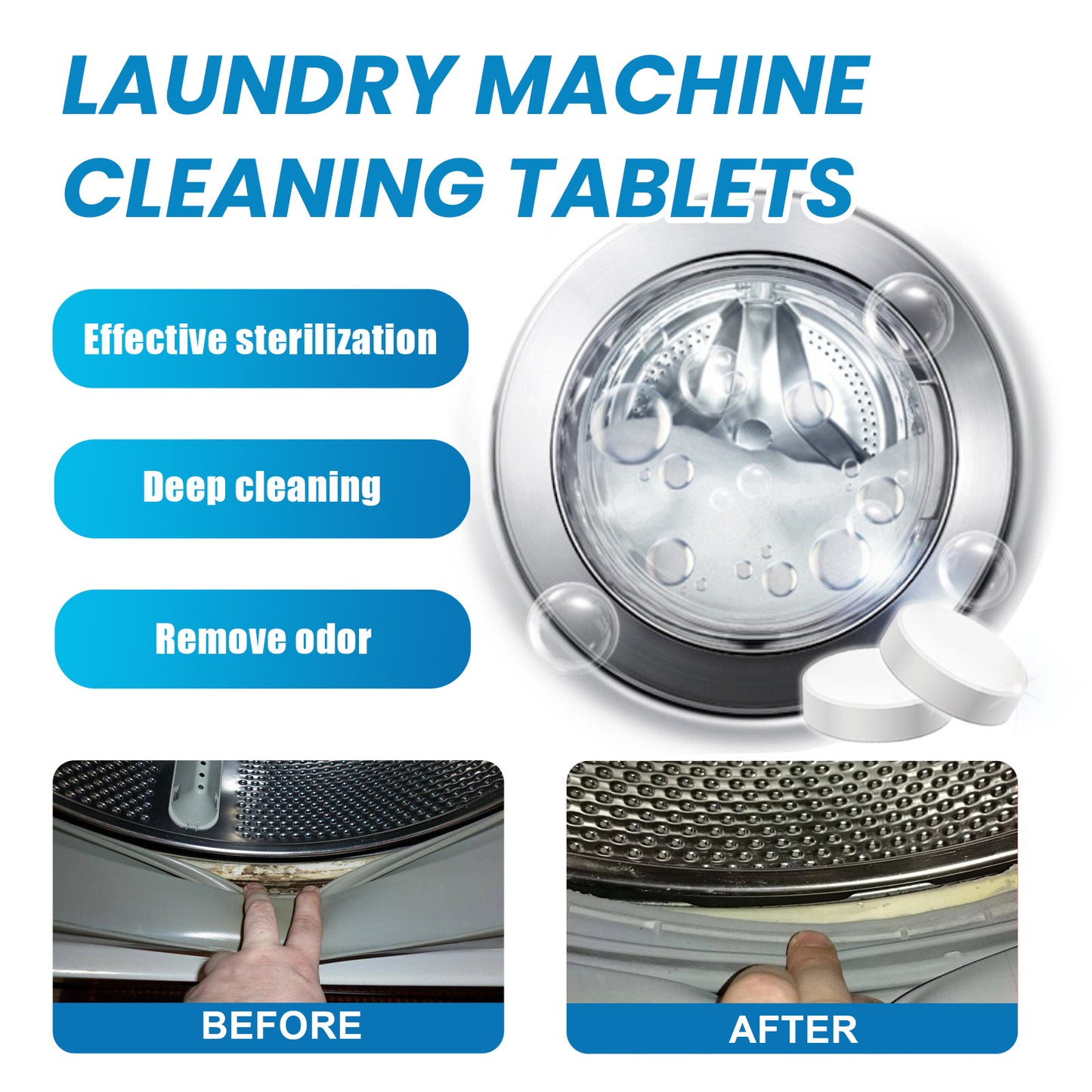 Automatic Washing Machine Quick Cleaning Effervescent Tablets