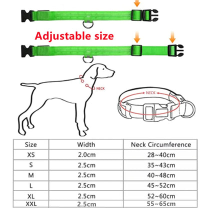 Adjustable LED Flashing Dog Collar