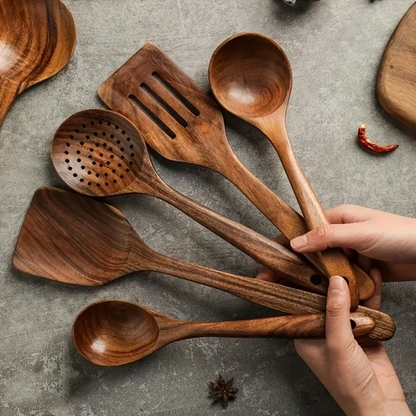 Thailand Teak Kitchen Utensil Set