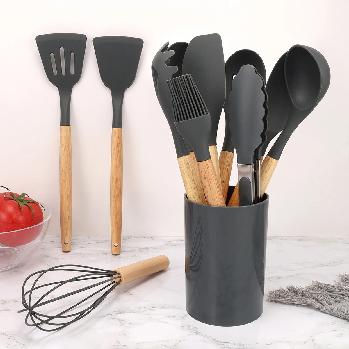 Spatula Set with Storage Bucket