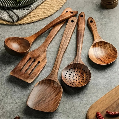 Thailand Teak Kitchen Utensil Set