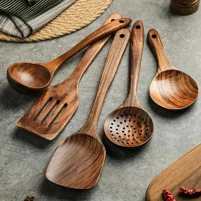 Thailand Teak Kitchen Utensil Set