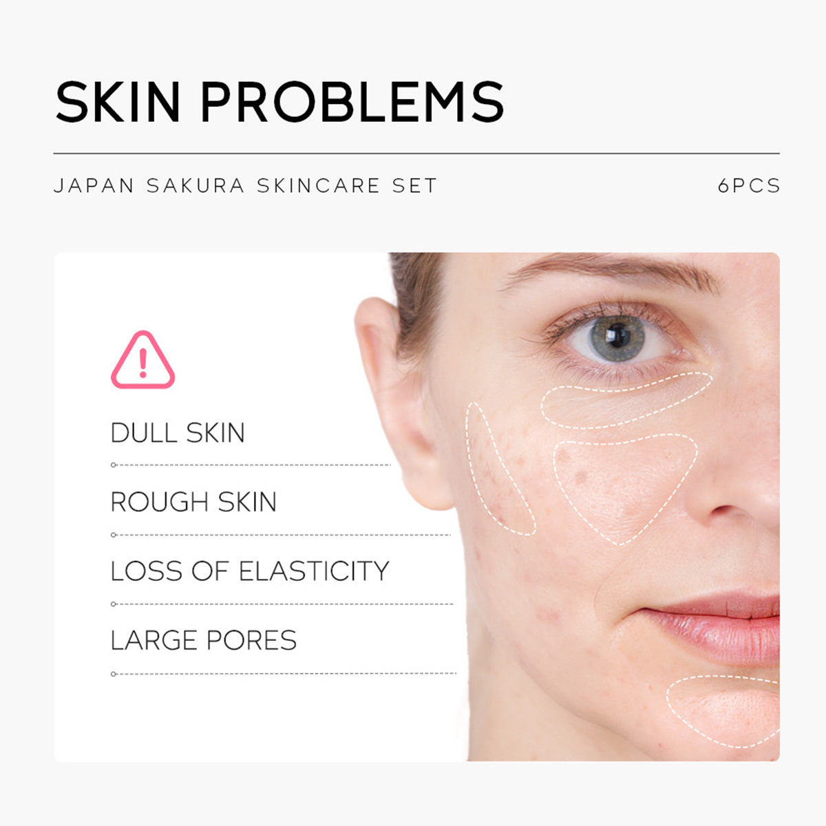 Skin Care Set JAPAN SAKURA Women Beauty Gift Sets {6ps}