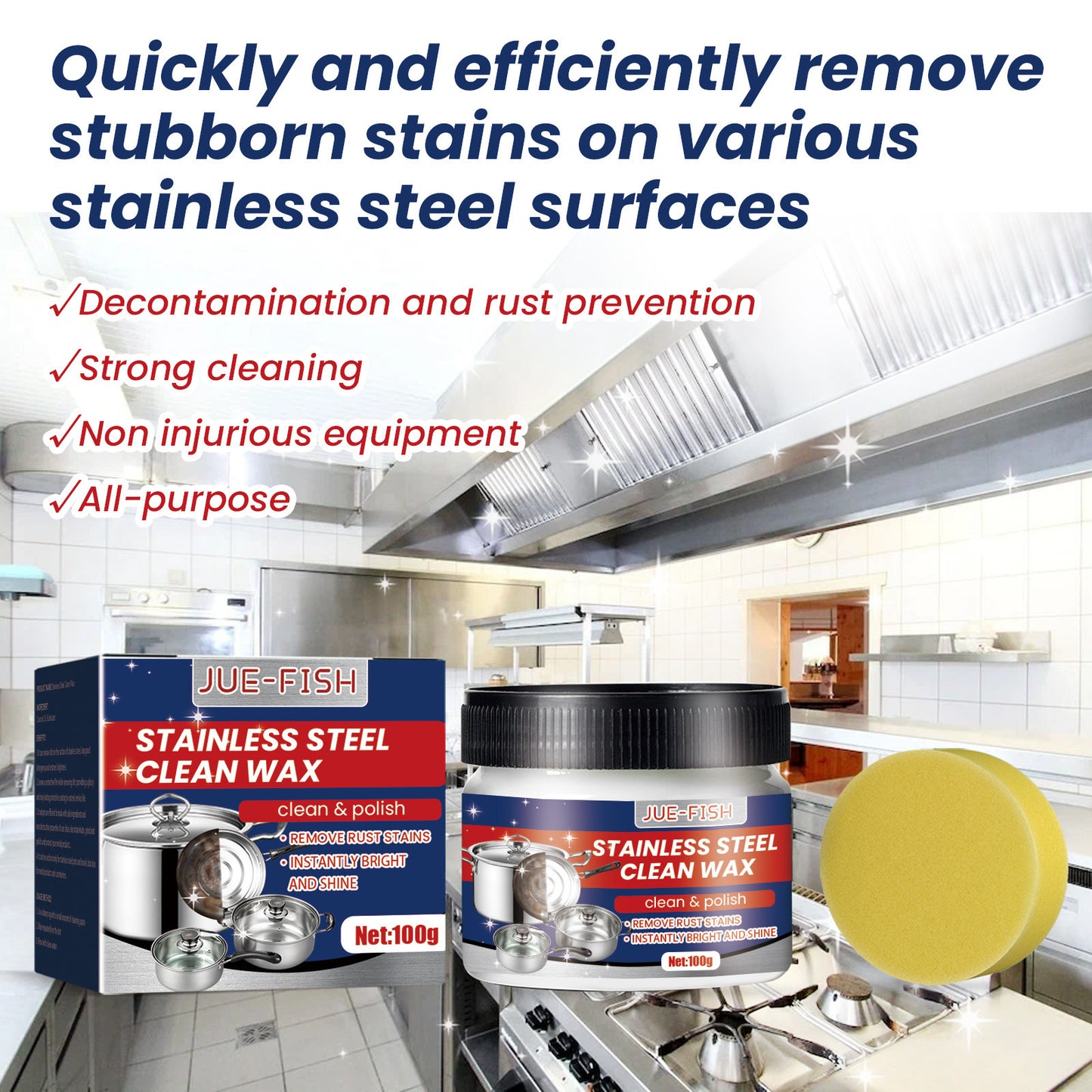 Stainless Steel Cleaning Cream Kitchen Kitchenware Pot Stove Heavy Oil Stain Rust And Scale Removal