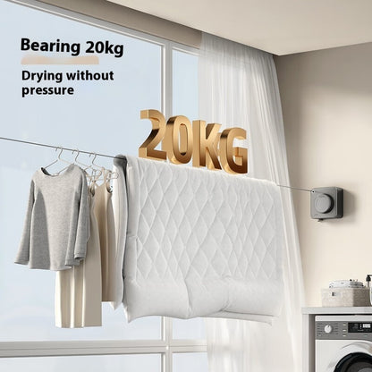Wall Hanging Laundry Line Household Wire Telescopic Clothesline Rust-Proof Anti-Sagging Laundry Line For Indoor OutdoorWall Hanging Laundry Line