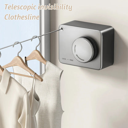 Wall Hanging Laundry Line Household Wire Telescopic Clothesline Rust-Proof Anti-Sagging Laundry Line For Indoor OutdoorWall Hanging Laundry Line