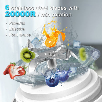 Portable Ju Blender Juicer Personal Size Blender For Shakes And Smoothies With 6 Blade Mini Blender Kitchen Gadgets
