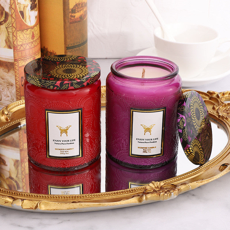 Embossed Glass Fragrance Embossed Glass Fragrance Handmade Gift Aromatherapy Soy Candlesy Soy Candles