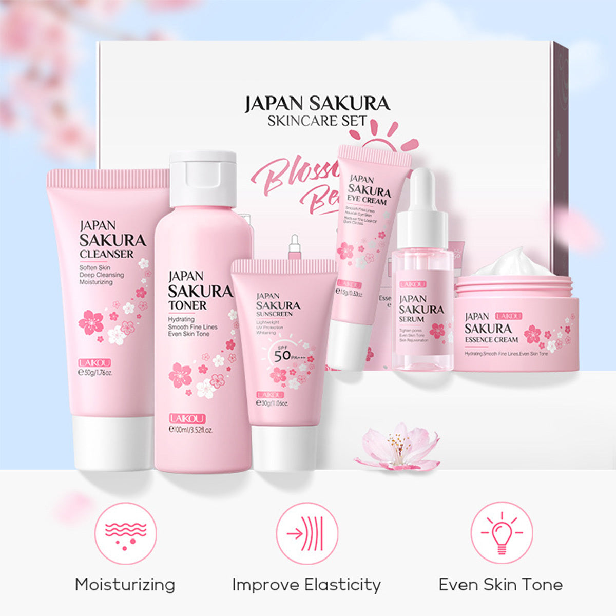 Skin Care Set JAPAN SAKURA Women Beauty Gift Sets {6ps}